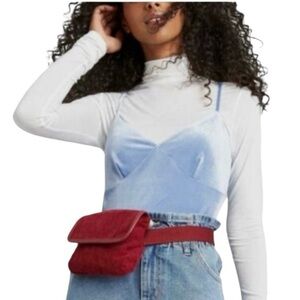 WILD FABLE-Blue Velvet Spaghetti Strap Top